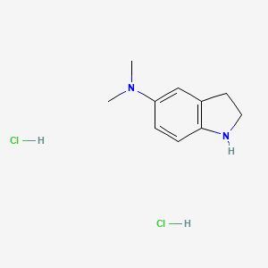 molecular formula C10H16Cl2N2 B2874351 N,N-Dimethyl-2,3-dihydro-1H-indol-5-amine;dihydrochloride CAS No. 2344685-09-0