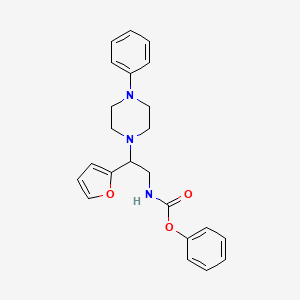 molecular formula C23H25N3O3 B2874400 Phenyl (2-(furan-2-yl)-2-(4-phenylpiperazin-1-yl)ethyl)carbamate CAS No. 877632-01-4