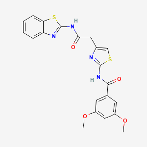 molecular formula C21H18N4O4S2 B2874431 N-(4-{[(1,3-benzothiazol-2-yl)carbamoyl]methyl}-1,3-thiazol-2-yl)-3,5-dimethoxybenzamide CAS No. 946358-32-3