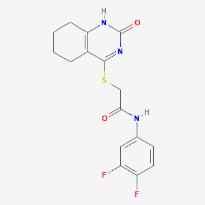 molecular formula C16H15F2N3O2S B2874435 N-(3,4-difluorophenyl)-2-[(2-oxo-1,2,5,6,7,8-hexahydroquinazolin-4-yl)sulfanyl]acetamide CAS No. 946269-57-4