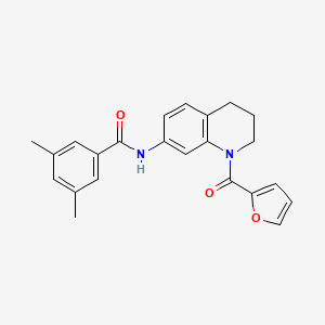 molecular formula C23H22N2O3 B2874448 N-[1-(furan-2-carbonyl)-1,2,3,4-tetrahydroquinolin-7-yl]-3,5-dimethylbenzamide CAS No. 946319-70-6