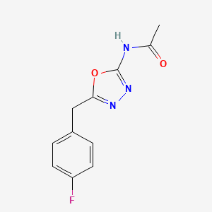 molecular formula C11H10FN3O2 B2874466 N-(5-(4-fluorobenzyl)-1,3,4-oxadiazol-2-yl)acetamide CAS No. 955235-26-4
