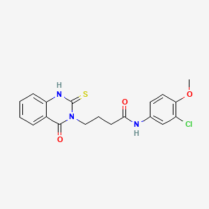molecular formula C19H18ClN3O3S B2874497 N-(3-chloro-4-methoxyphenyl)-4-(4-oxo-2-sulfanylidene-1,2,3,4-tetrahydroquinazolin-3-yl)butanamide CAS No. 443355-68-8