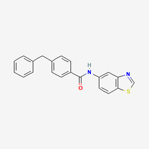molecular formula C21H16N2OS B2874499 N-(1,3-benzothiazol-5-yl)-4-benzylbenzamide CAS No. 922896-95-5