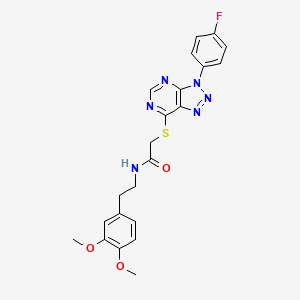 molecular formula C22H21FN6O3S B2874503 N-(3,4-dimethoxyphenethyl)-2-((3-(4-fluorophenyl)-3H-[1,2,3]triazolo[4,5-d]pyrimidin-7-yl)thio)acetamide CAS No. 863460-35-9