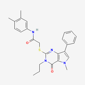N-(3,4-dimethylphenyl)-2-((5-methyl-4-oxo-7-phenyl-3-propyl-4,5-dihydro-3H-pyrrolo[3,2-d]pyrimidin-2-yl)thio)acetamide