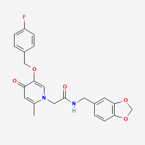 N-(benzo[d][1,3]dioxol-5-ylmethyl)-2-(5-((4-fluorobenzyl)oxy)-2-methyl-4-oxopyridin-1(4H)-yl)acetamide