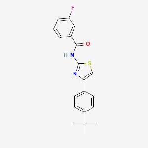 molecular formula C20H19FN2OS B2874550 N-[4-(4-tert-butylphenyl)-1,3-thiazol-2-yl]-3-fluorobenzamide CAS No. 361470-19-1