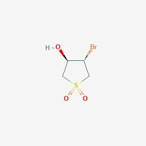 molecular formula C4H7BrO3S B2874552 Thiophene-3-ol, 4-bromotetrahydro-, 1,1-dioxide, (3R,4S)-rel- CAS No. 1820580-20-8; 20688-40-8