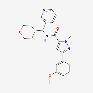 3-(3-methoxyphenyl)-1-methyl-N-(pyridin-3-yl(tetrahydro-2H-pyran-4-yl)methyl)-1H-pyrazole-5-carboxamide