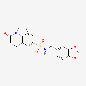 N-(benzo[d][1,3]dioxol-5-ylmethyl)-4-oxo-2,4,5,6-tetrahydro-1H-pyrrolo[3,2,1-ij]quinoline-8-sulfonamide