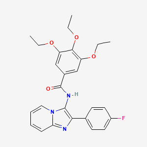 3,4,5-triethoxy-N-[2-(4-fluorophenyl)imidazo[1,2-a]pyridin-3-yl]benzamide