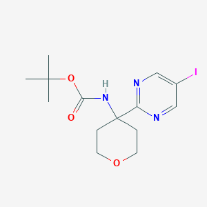 Tert-butyl N-[4-(5-iodopyrimidin-2-yl)oxan-4-yl]carbamate