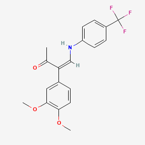 (Z)-3-(3,4-dimethoxyphenyl)-4-[4-(trifluoromethyl)anilino]but-3-en-2-one