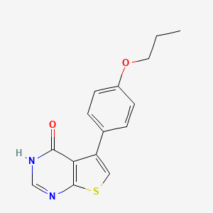 molecular formula C15H14N2O2S B2874618 5-(4-propoxyphenyl)thieno[2,3-d]pyrimidin-4(3H)-one CAS No. 449151-98-8