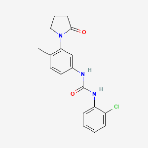 molecular formula C18H18ClN3O2 B2874621 1-(2-氯苯基)-3-(4-甲基-3-(2-氧代吡咯烷-1-基)苯基)脲 CAS No. 1210871-67-2