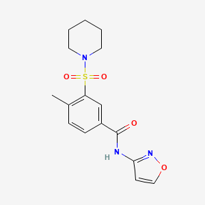 4-methyl-N-(1,2-oxazol-3-yl)-3-piperidin-1-ylsulfonylbenzamide