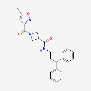 molecular formula C24H25N3O3 B2874626 N-(3,3-diphenylpropyl)-1-(5-methyl-1,2-oxazole-3-carbonyl)azetidine-3-carboxamide CAS No. 1351616-96-0