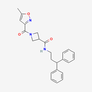 molecular formula C24H25N3O3 B2874626 N-(3,3-二苯基丙基)-1-(5-甲基异恶唑-3-羰基)氮杂环丁烷-3-甲酰胺 CAS No. 1351616-96-0