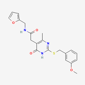 molecular formula C20H21N3O4S B2874632 N-(furan-2-ylmethyl)-2-(2-((3-methoxybenzyl)thio)-4-methyl-6-oxo-1,6-dihydropyrimidin-5-yl)acetamide CAS No. 1105214-77-4