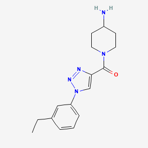 molecular formula C16H21N5O B2874641 (4-Aminopiperidin-1-yl)(1-(3-ethylphenyl)-1H-1,2,3-triazol-4-yl)methanone CAS No. 1351788-36-7