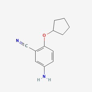 molecular formula C12H14N2O B2874647 5-Amino-2-(cyclopentyloxy)benzonitrile CAS No. 1250226-02-8