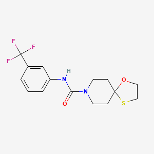 molecular formula C15H17F3N2O2S B2874649 N-[3-(trifluoromethyl)phenyl]-1-oxa-4-thia-8-azaspiro[4.5]decane-8-carboxamide CAS No. 1351632-49-9