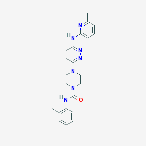 molecular formula C23H27N7O B2874655 N-(2,4-dimethylphenyl)-4-(6-((6-methylpyridin-2-yl)amino)pyridazin-3-yl)piperazine-1-carboxamide CAS No. 1021222-80-9