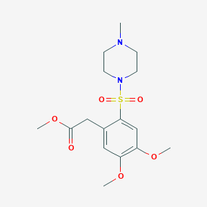 molecular formula C16H24N2O6S B2874658 Methyl 2-{4,5-dimethoxy-2-[(4-methylpiperazin-1-yl)sulfonyl]phenyl}acetate CAS No. 1043904-39-7
