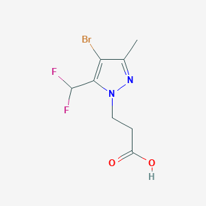 molecular formula C8H9BrF2N2O2 B2874686 3-[4-Bromo-5-(difluoromethyl)-3-methyl-1h-pyrazol-1-yl]propanoic acid CAS No. 1946817-34-0