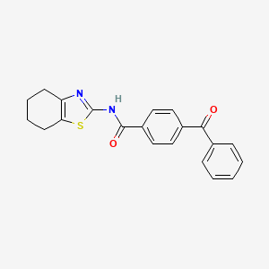 molecular formula C21H18N2O2S B2874689 4-benzoyl-N-(4,5,6,7-tetrahydro-1,3-benzothiazol-2-yl)benzamide CAS No. 301676-54-0