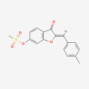 molecular formula C17H14O5S B2874699 (Z)-2-(4-methylbenzylidene)-3-oxo-2,3-dihydrobenzofuran-6-yl methanesulfonate CAS No. 623122-55-4