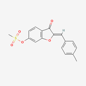 B2874699 (Z)-2-(4-methylbenzylidene)-3-oxo-2,3-dihydrobenzofuran-6-yl methanesulfonate CAS No. 623122-55-4