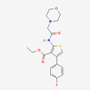 molecular formula C19H21FN2O4S B2874722 Ethyl 4-(4-fluorophenyl)-2-[2-(morpholin-4-yl)acetamido]thiophene-3-carboxylate CAS No. 304683-59-8