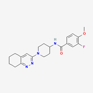 molecular formula C21H25FN4O2 B2874743 3-fluoro-4-methoxy-N-[1-(5,6,7,8-tetrahydrocinnolin-3-yl)piperidin-4-yl]benzamide CAS No. 1903164-07-7