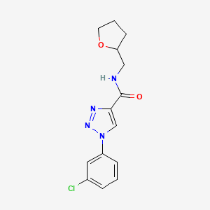 molecular formula C14H15ClN4O2 B2874774 1-(3-chlorophenyl)-N-[(oxolan-2-yl)methyl]-1H-1,2,3-triazole-4-carboxamide CAS No. 1326817-98-4