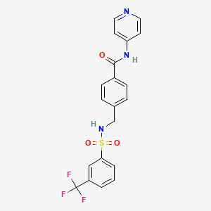 molecular formula C20H16F3N3O3S B2874801 N-(PYRIDIN-4-YL)-4-{[3-(TRIFLUOROMETHYL)BENZENESULFONAMIDO]METHYL}BENZAMIDE CAS No. 690245-34-2