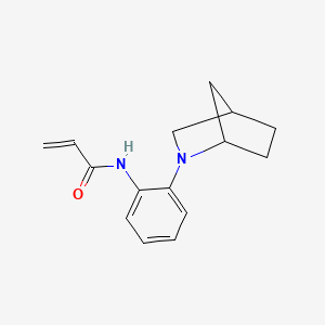 molecular formula C15H18N2O B2874816 N-(2-{2-azabicyclo[2.2.1]heptan-2-yl}phenyl)prop-2-enamide CAS No. 2176843-76-6
