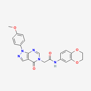 molecular formula C22H19N5O5 B2874863 N-(2,3-dihydro-1,4-benzodioxin-6-yl)-2-[1-(4-methoxyphenyl)-4-oxo-1H,4H,5H-pyrazolo[3,4-d]pyrimidin-5-yl]acetamide CAS No. 841212-72-4