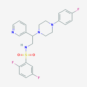 molecular formula C23H23F3N4O2S B2874874 2,5-difluoro-N-(2-(4-(4-fluorophenyl)piperazin-1-yl)-2-(pyridin-3-yl)ethyl)benzenesulfonamide CAS No. 863586-59-8