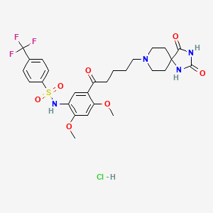 molecular formula C27H32ClF3N4O7S B2874911 RS-102221 hydrochloride CAS No. 185376-97-0; 187397-18-8