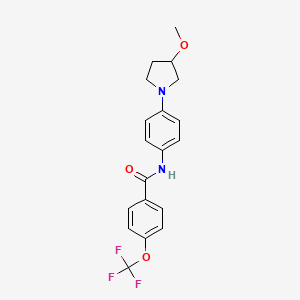 molecular formula C19H19F3N2O3 B2874925 N-[4-(3-Methoxypyrrolidin-1-YL)phenyl]-4-(trifluoromethoxy)benzamide CAS No. 1797179-57-7