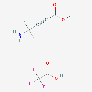 molecular formula C9H12F3NO4 B2874937 Methyl 4-amino-4-methylpent-2-ynoate;2,2,2-trifluoroacetic acid CAS No. 2445793-29-1