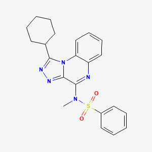 molecular formula C22H23N5O2S B2874949 N-(1-cyclohexyl-[1,2,4]triazolo[4,3-a]quinoxalin-4-yl)-N-methylbenzenesulfonamide CAS No. 900276-92-8