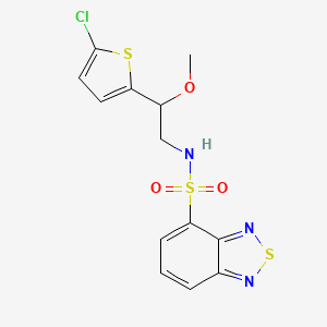 molecular formula C13H12ClN3O3S3 B2875000 N-[2-(5-chlorothiophen-2-yl)-2-methoxyethyl]-2,1,3-benzothiadiazole-4-sulfonamide CAS No. 2034257-99-1