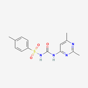 molecular formula C14H16N4O3S B2875009 3-(2,6-dimethylpyrimidin-4-yl)-1-(4-methylbenzenesulfonyl)urea CAS No. 124813-67-8