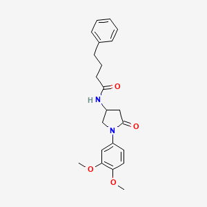 molecular formula C22H26N2O4 B2875022 N-[1-(3,4-dimethoxyphenyl)-5-oxopyrrolidin-3-yl]-4-phenylbutanamide CAS No. 900997-53-7