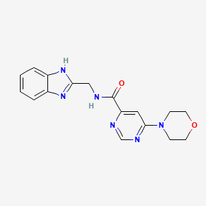 molecular formula C17H18N6O2 B2875078 N-((1H-benzo[d]imidazol-2-yl)methyl)-6-morpholinopyrimidine-4-carboxamide CAS No. 1903821-50-0