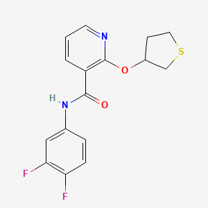 molecular formula C16H14F2N2O2S B2875083 N-(3,4-difluorophenyl)-2-(thiolan-3-yloxy)pyridine-3-carboxamide CAS No. 2034390-42-4