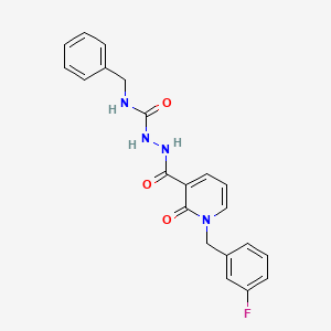 molecular formula C21H19FN4O3 B2875136 N-[(benzylcarbamoyl)amino]-1-[(3-fluorophenyl)methyl]-2-oxo-1,2-dihydropyridine-3-carboxamide CAS No. 1105206-02-7